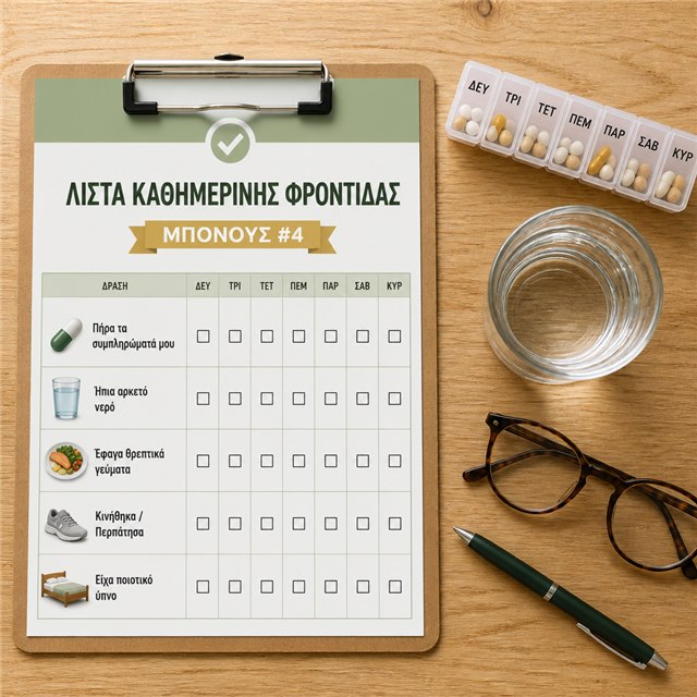 ΜΠΟΝΟΥΣ #4 — Λίστα καθημερινής φροντίδας